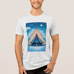 tent illuminated at night Tri-Blend shirt