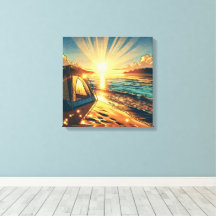 Tent on a Beach Camping Themed