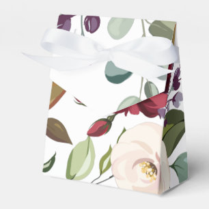 Tent Paper Favour Box White Roses Gold Geometric