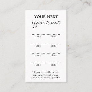 Tent Style Appointment Card