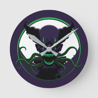 Tentacle Clown Round Clock