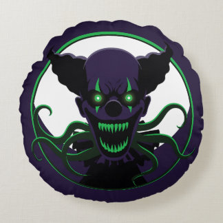 Tentacle Clown Round Pillow