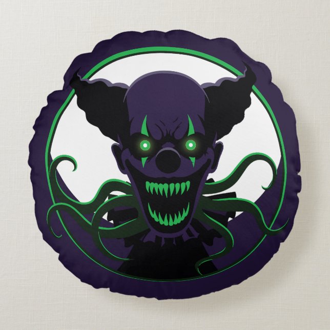 Tentacle Clown Round Pillow (Front)