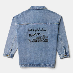 Tentacle Monster Book Tok Customize Text or Name Denim Jacket