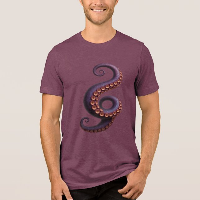 Tentacle Trouble – 3D Intruder Design Tri-Blend Shirt (Front)
