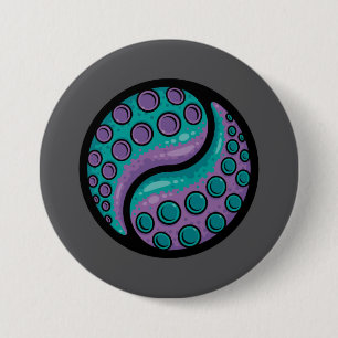Tentacle Yin Yang 3 Inch Round Button