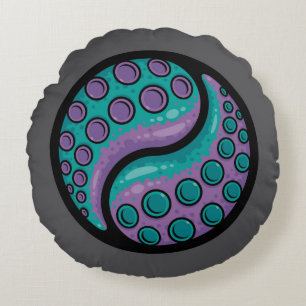 Tentacle Yin Yang Round Pillow