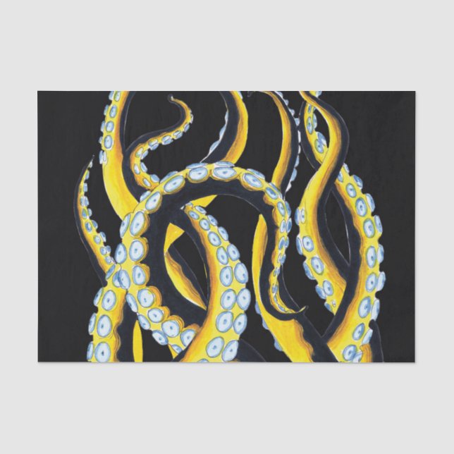 Tentacles Dark Ink Tissue Paper (Front)