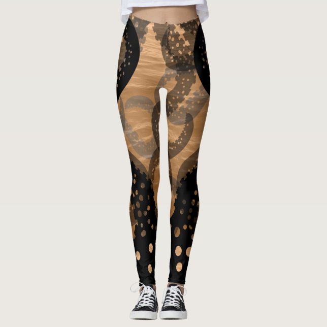 Tentacles faded orange in the Sea Leggings (Front)