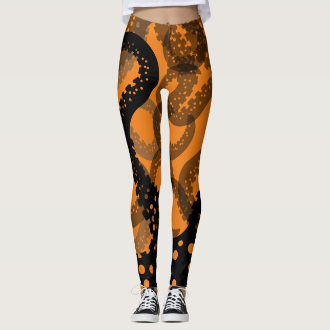 Tentacles faded orange Leggings (Front)