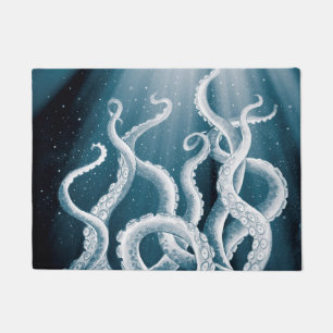 Tentacles Galaxy Blue Moon Rays Doormat