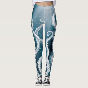 Tentacles Galaxy Blue Moon Rays Leggings
