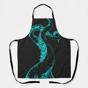tentacules de poulpe aqua sur tablier noir
