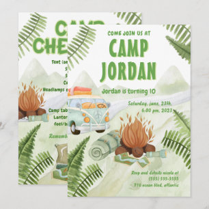 Tente de camping Bonfire Boy Invitation Anniversai