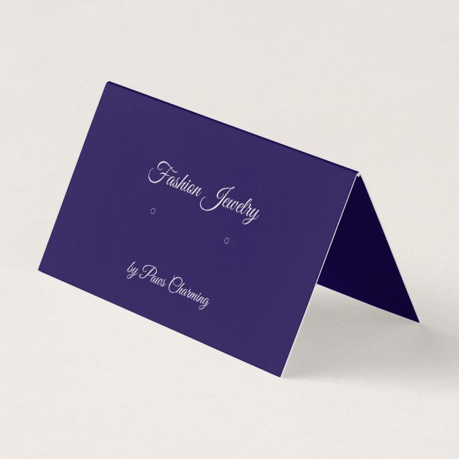 Tented Deep Blue & Grey Stud Earring Display Card (Front)