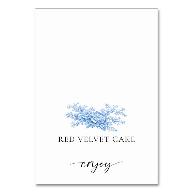 Tented Food Label Wedding Buffet Chinoiserie Table Number (Front)