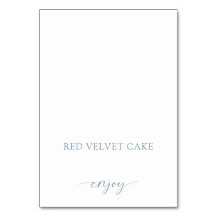 Tented Food Label Wedding Buffet Dusty Blue Table Number