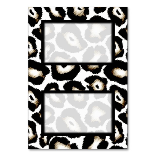 Tented Snow Leopard Print Blank Place Card (Front)