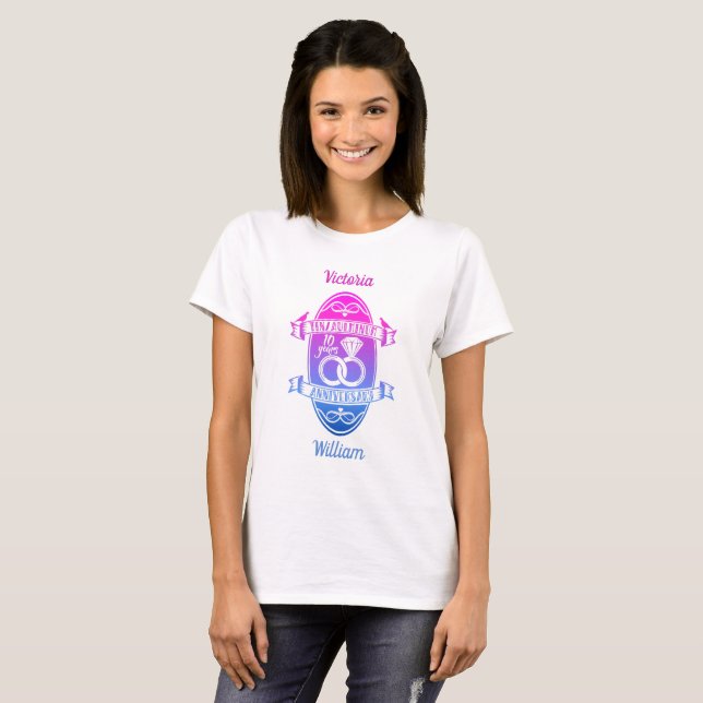 Tenth 10th wedding anniversary TIN ALUMINUM T-Shirt (Front Full)