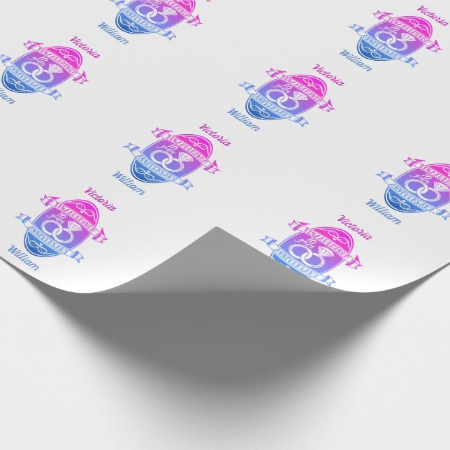 Tenth 10th wedding anniversary TIN ALUMINUM Wrapping Paper (Corner)