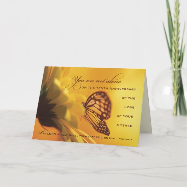 Tenth Anniversary Death of Mother Butterfly Card (Front)