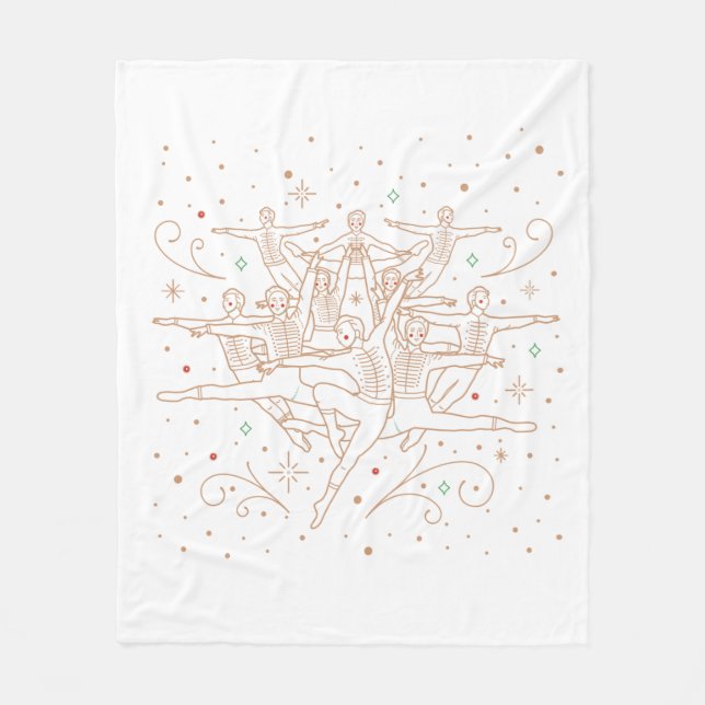 Tenth Day of Christmas Fleece Throw Blanket (Front)