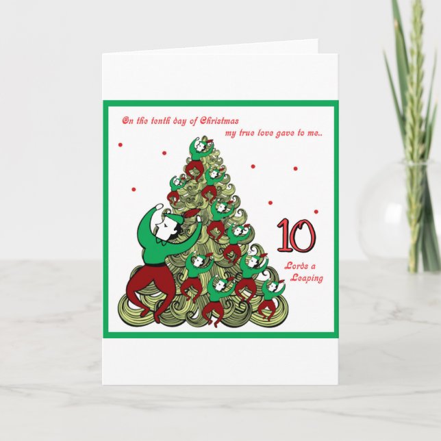 Tenth Day of Christmas Holiday Card (Front)