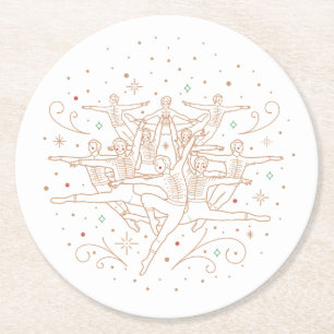 Tenth Day of Christmas Paper Coasters / White