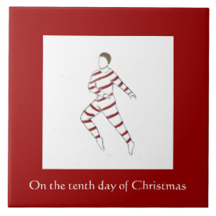 Tenth Day of Christmas Tile - Lord A-Leaping