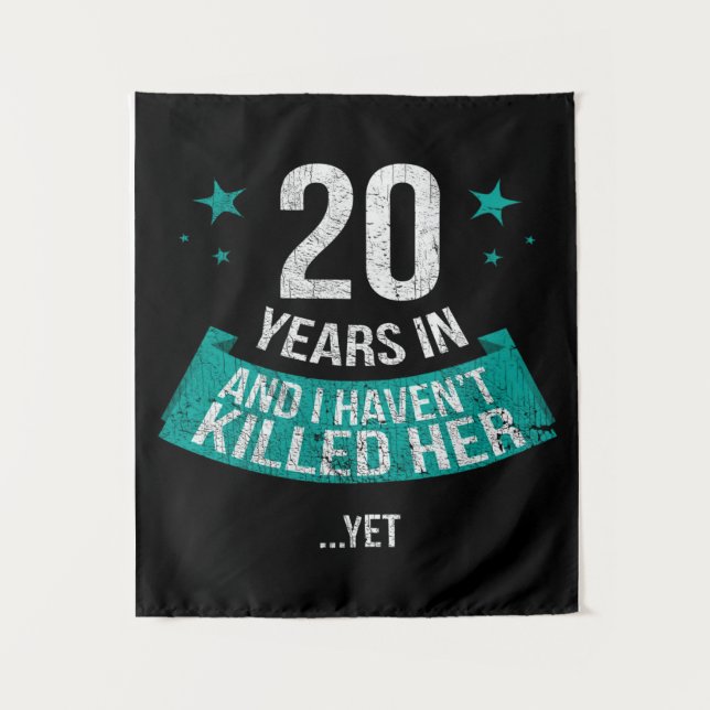 Tenture 20 ans anniversaire du mariage | cadeau de famille (Devant)