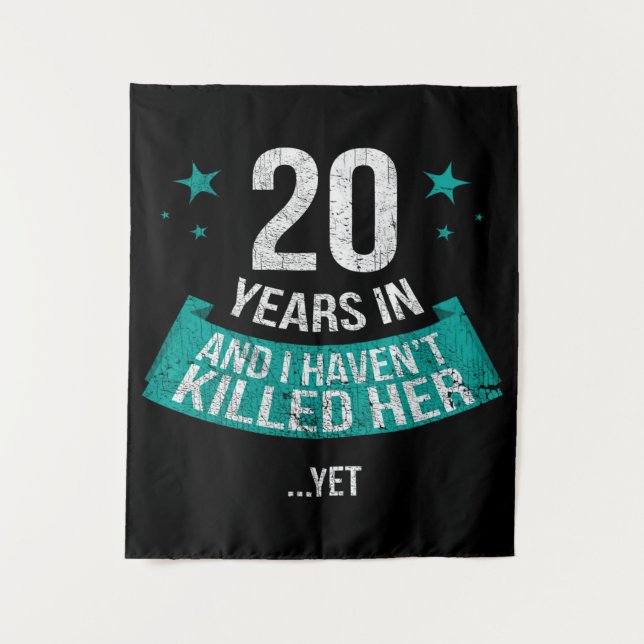Tenture 20 ans anniversaire du mariage | tapestr cadeau de (Devant)