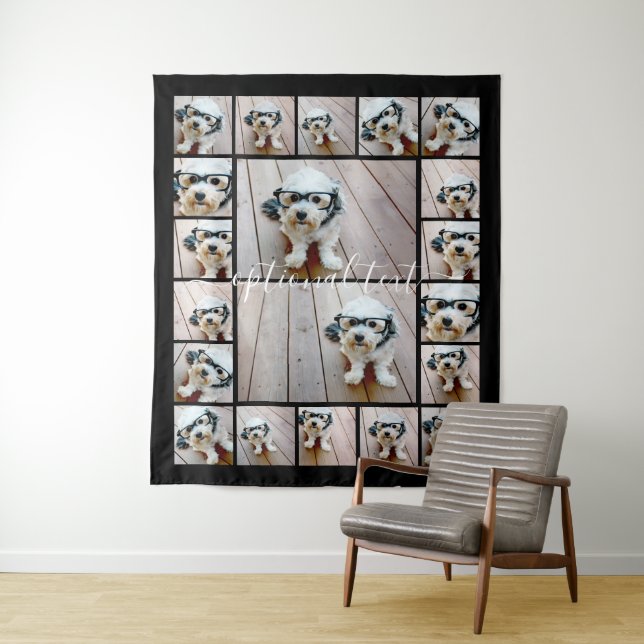 Tenture 20 Photo Collage Texte facultatif — arrière - plan (En situation)