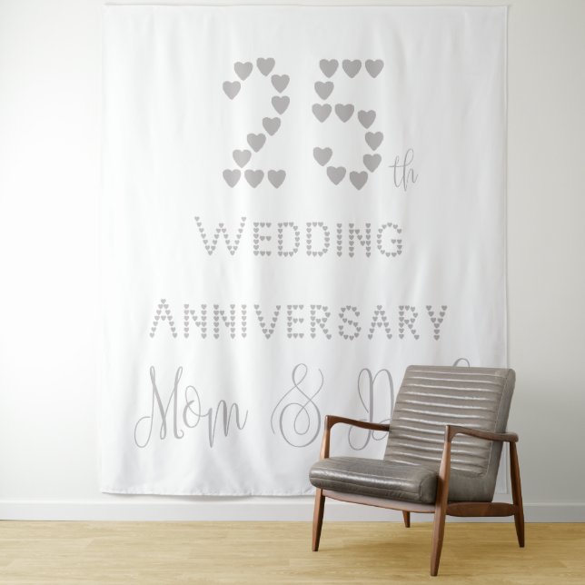 Tenture 25e anniversaire de mariage des parents Noces d'ar (En situation)
