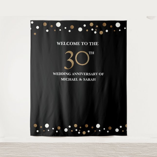 Tenture 30e anniversaire du MARIAGE Photo en toile de fond (Devant)
