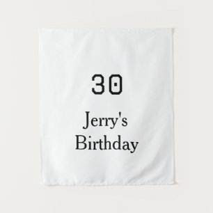 Tenture 30e anniversaire nom lettre gras date simple minim