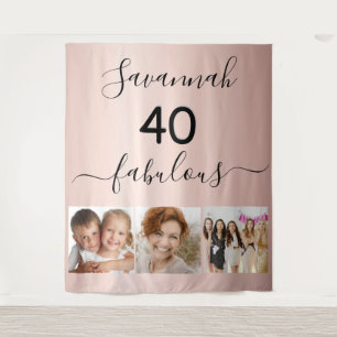 Tenture 40 fabuleux nom de photo en or rose