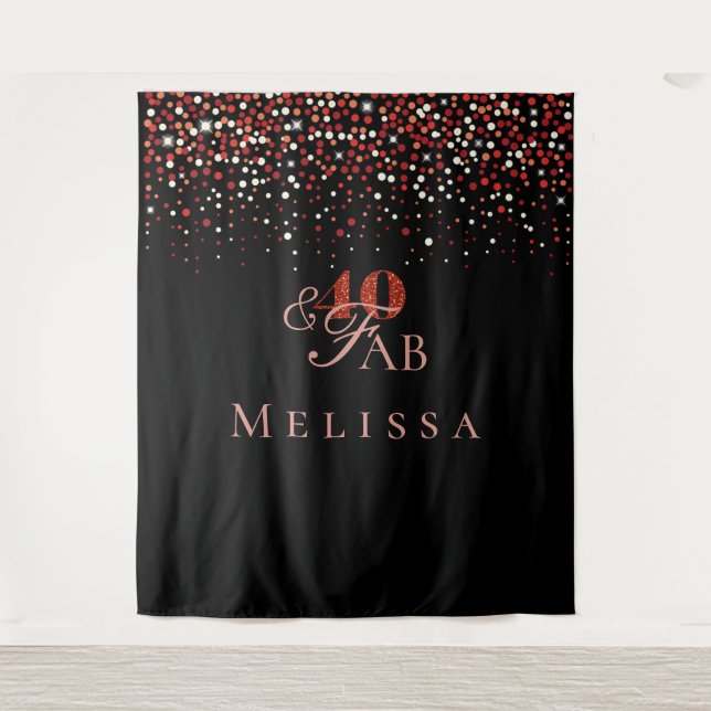 Tenture 40e (40 & fab) anniversaire confetti design Tapiss (Devant)
