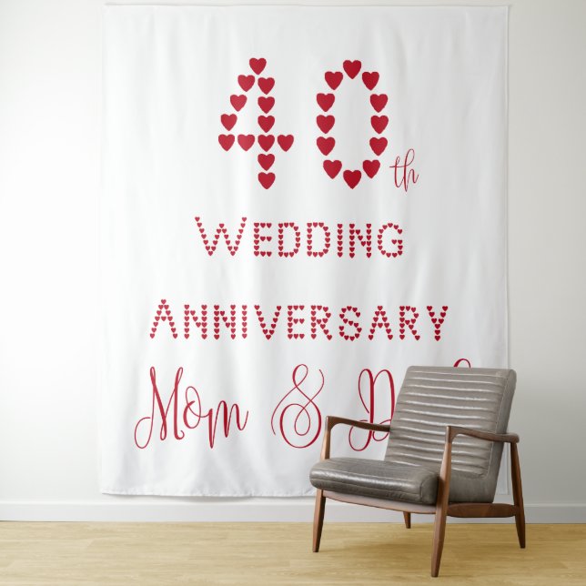 Tenture 40e anniversaire de Mariage Parents Ruby Mariage (En situation)