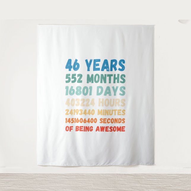 Tenture 46th Birthday 46 Years Of Being Awesome Wedding An (Devant)