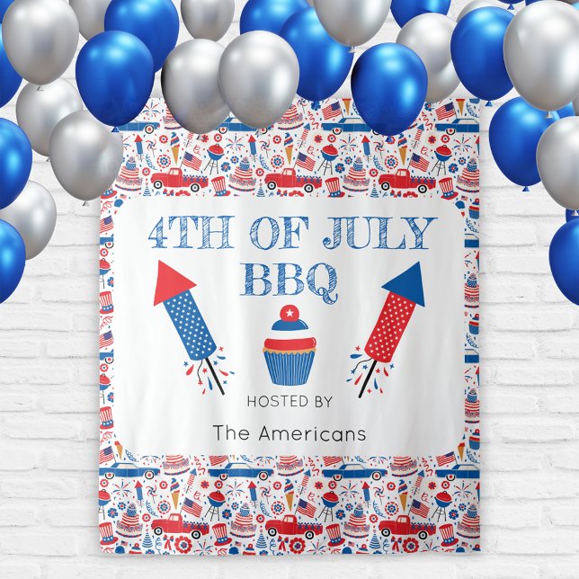 Tenture 4 juillet BBQ American Tapestry fond (Créateur téléchargé)