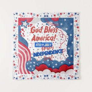 Tenture 4 juillet, Dieu bénisse l'Amérique