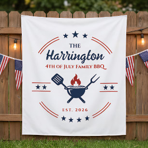 Tenture 4 juillet Fête de l'Indépendance Famille BBQ