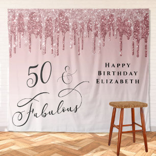 Tenture 50 Fabulux Fête d'Anniversaire avec Paillettes Ros