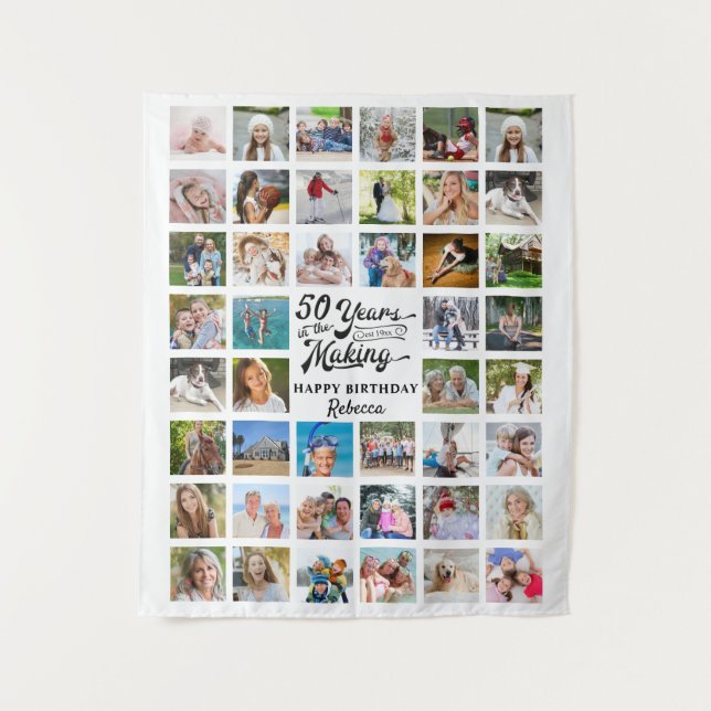 Tenture 50e Anniversaire 44 Collage de photos de fête Toil (Devant)