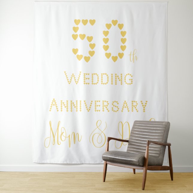 Tenture 50e anniversaire de Mariage Parents Mariage d'or (En situation)