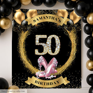 Tenture 50ème Anniversaire Glamour Numéros Diamants Talons