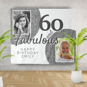 Tenture 60 ans et Fabuleux Paillettes Argentées 2 Photo An