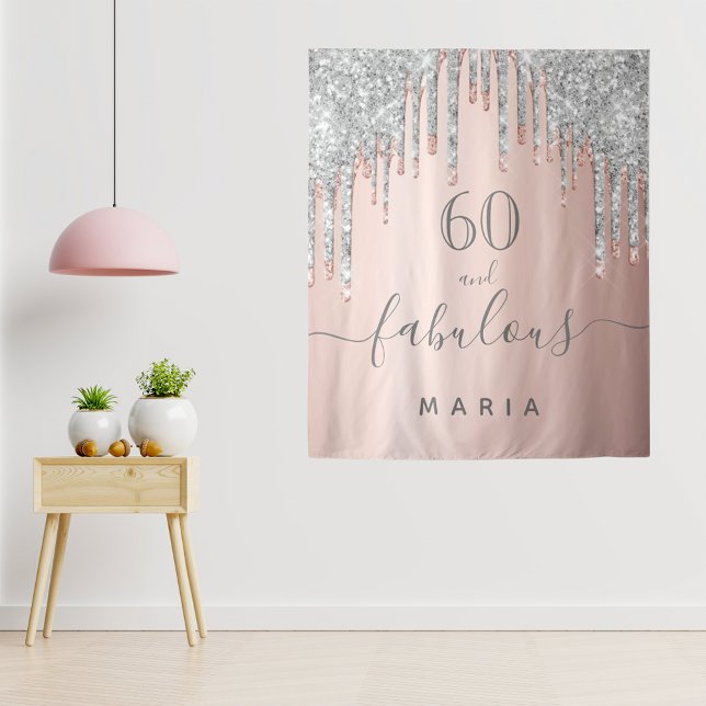 Tenture 60 ans fabuleux anniversaire paillettes rose gold  (Créateur téléchargé)