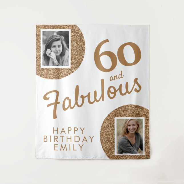 Tenture 60 et Fabulous Gold Parties scintillant 2 Photo 60 (Devant)
