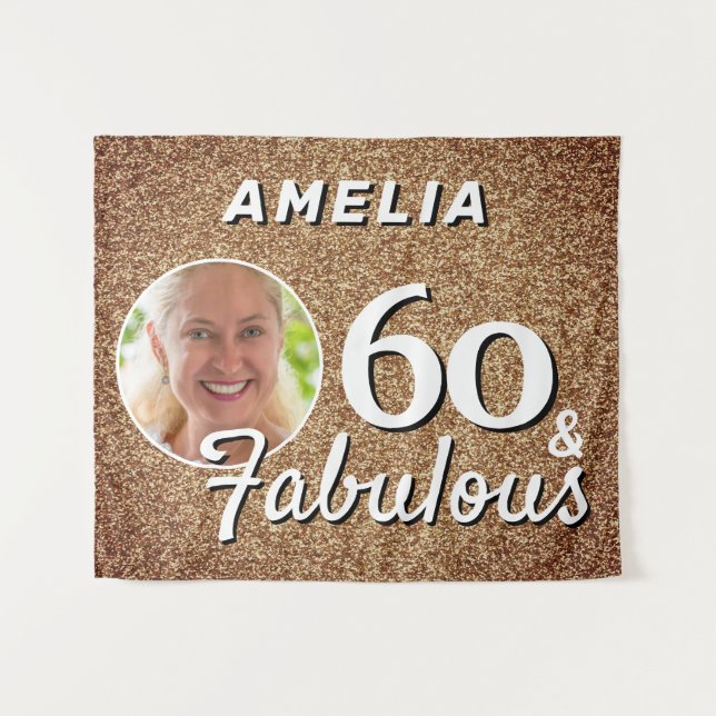 Tenture 60 et Fabulous Gold Parties scintillant 60e annive (Devant (Horizontal))